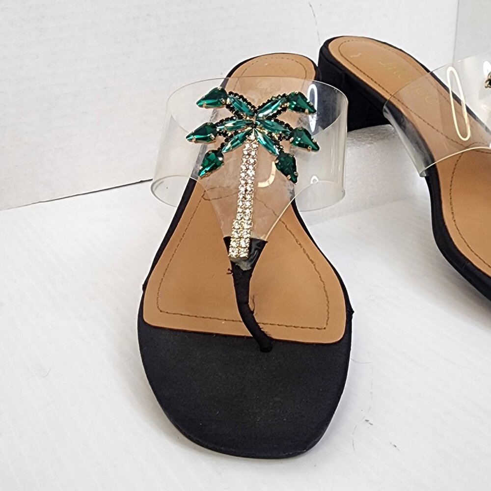 J. Renee Tarianna Clear Black Thong Sandal - Picture 3 of 10